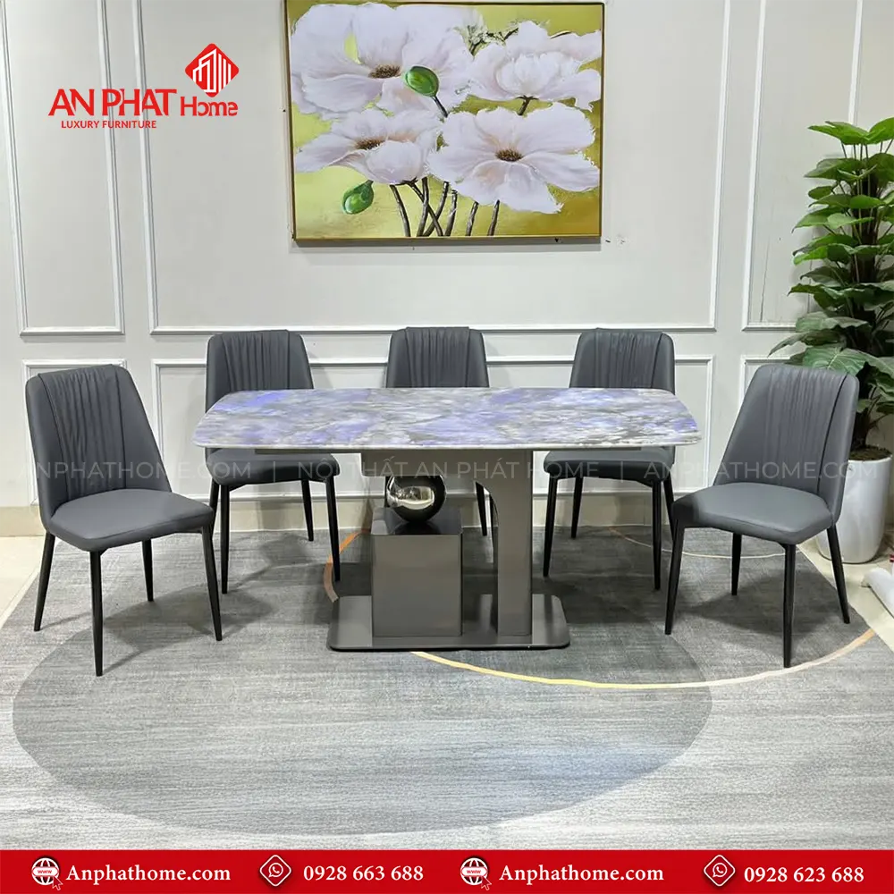 Bộ Bàn Ăn 6 Nghế Mặt Đá Thạch Anh Cao Cấp BA-1908 10 Bộ Bàn Ăn 6 Nghế Mặt Đá Thạch Anh Cao Cấp BA-1908