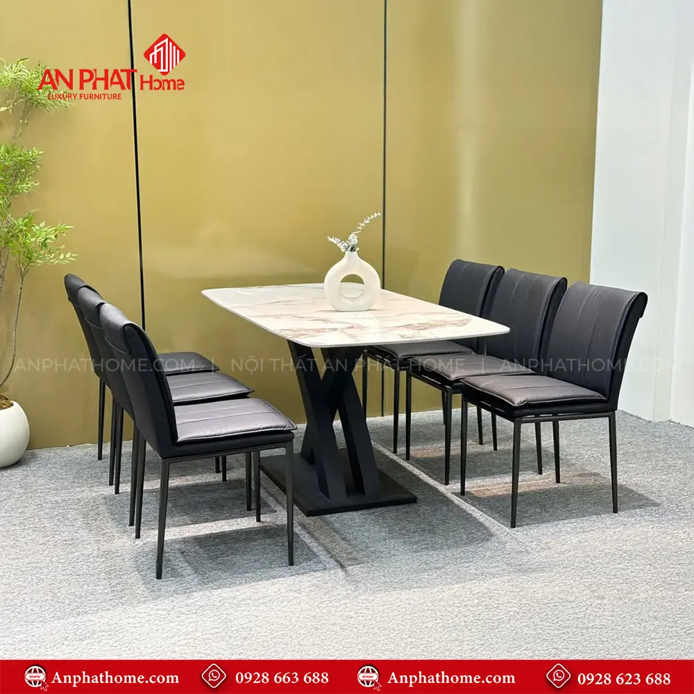 Bộ Bàn Mặt Đá Ceramic Chân Cong Nhập Khẩu - BA-1901 13 Bộ Bàn Mặt Đá Ceramic Chân Cong Nhập Khẩu - BA-9101