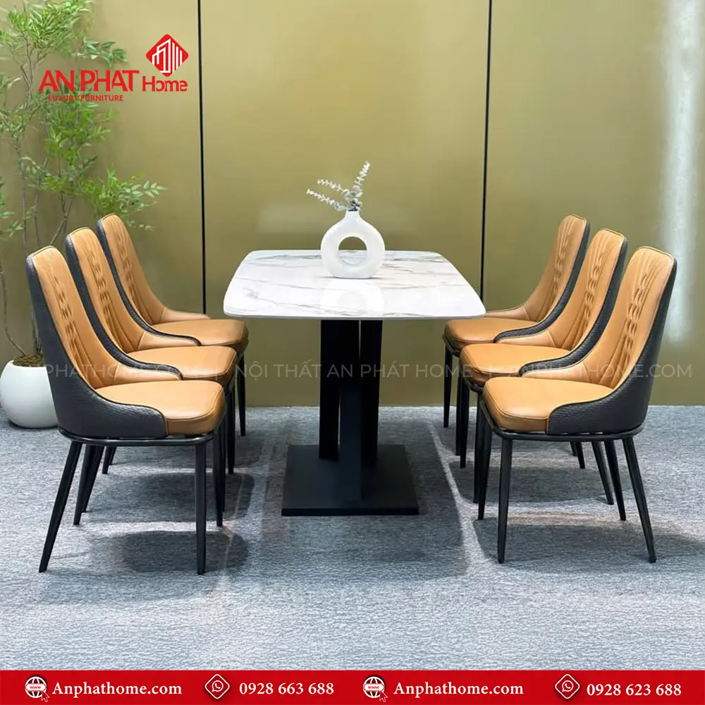 Bộ Bàn Mặt Đá Ceramic Chân Cong Nhập Khẩu - BA-1901 12 Bộ Bàn Mặt Đá Ceramic Chân Cong Nhập Khẩu - BA-9101