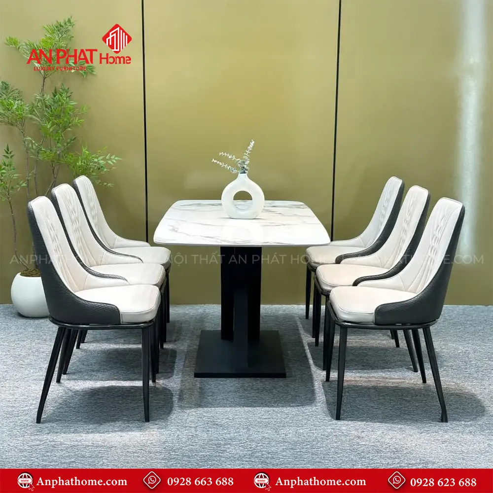 Bộ Bàn Mặt Đá Ceramic Chân Cong Nhập Khẩu - BA-1901 14 Bộ Bàn Mặt Đá Ceramic Chân Cong Nhập Khẩu - BA-9101