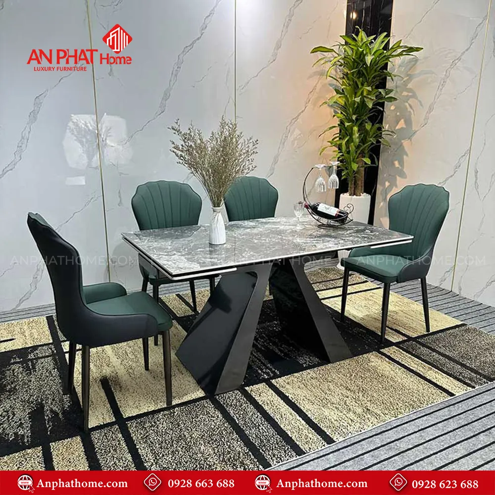 Bộ Bàn ăn thông minh 4 ghế da cao cấp BA-2009 9 Bộ Bàn ăn thông minh 4 ghế da cao cấp BA-2009, khung được làm từ thép hợp kim sơn tĩnh điện kết hợp mặt đá thạch anh vô cùng tinh tế và sang trọng.
