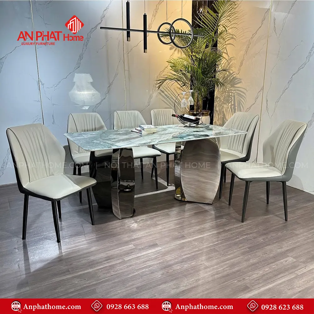 Bộ bàn ăn cao cấp mặt đá 6 ghế nhập khẩu BA-1988 17 Ghế da cao cấp nhập khẩu thiết kế sang trọng với nhiều màu khác nhau
