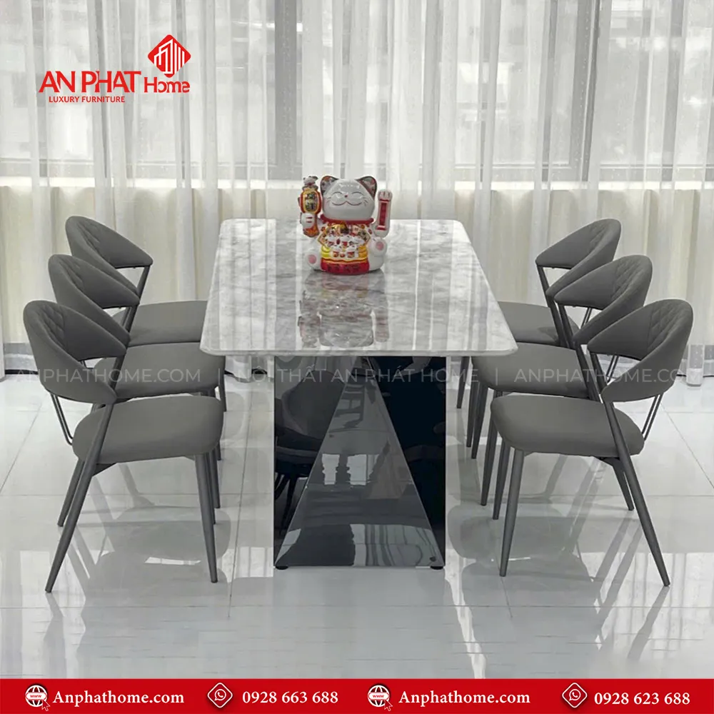 Bộ bàn ăn mặt đá 6 ghế nhập khẩu BA-1948 17 Bàn ăn BA-1948 với nhiều kích thước từ 1m40cm – 2000cm phù hợp với mọi nhu cầu, ngoài ra với ghế ăn nhập khẩu với đa dạng màu sắc giúp khách hàng rễ ràng lựa chọn tông màu phù hợp với không gian nhà mình.