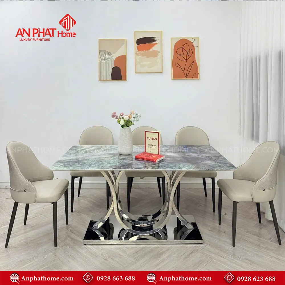 Bộ bàn ăn mặt đá cao cấp nhập khẩu 6 ghế BA-1989 13 Bộ bàn ăn mặt đá cao cấp nhập khẩu 6 ghế BA-1989
