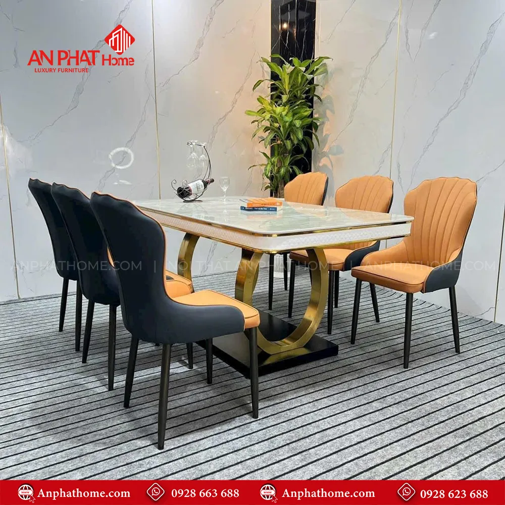 Bộ bàn ăn mặt đá ceramic sang trọng BA-1935 17 Bộ bàn ăn mặt đá ceramic sang trọng BA-1935