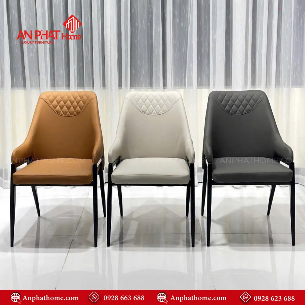 Bộ bàn ăn mặt đá chân inox ghế da cao cấp nhập khẩu BA-1920 14 Ghế da cao cấp nhập khẩu nguyên chiếc, với nhiều tông màu khác nhau phù hợp với mọi không gian