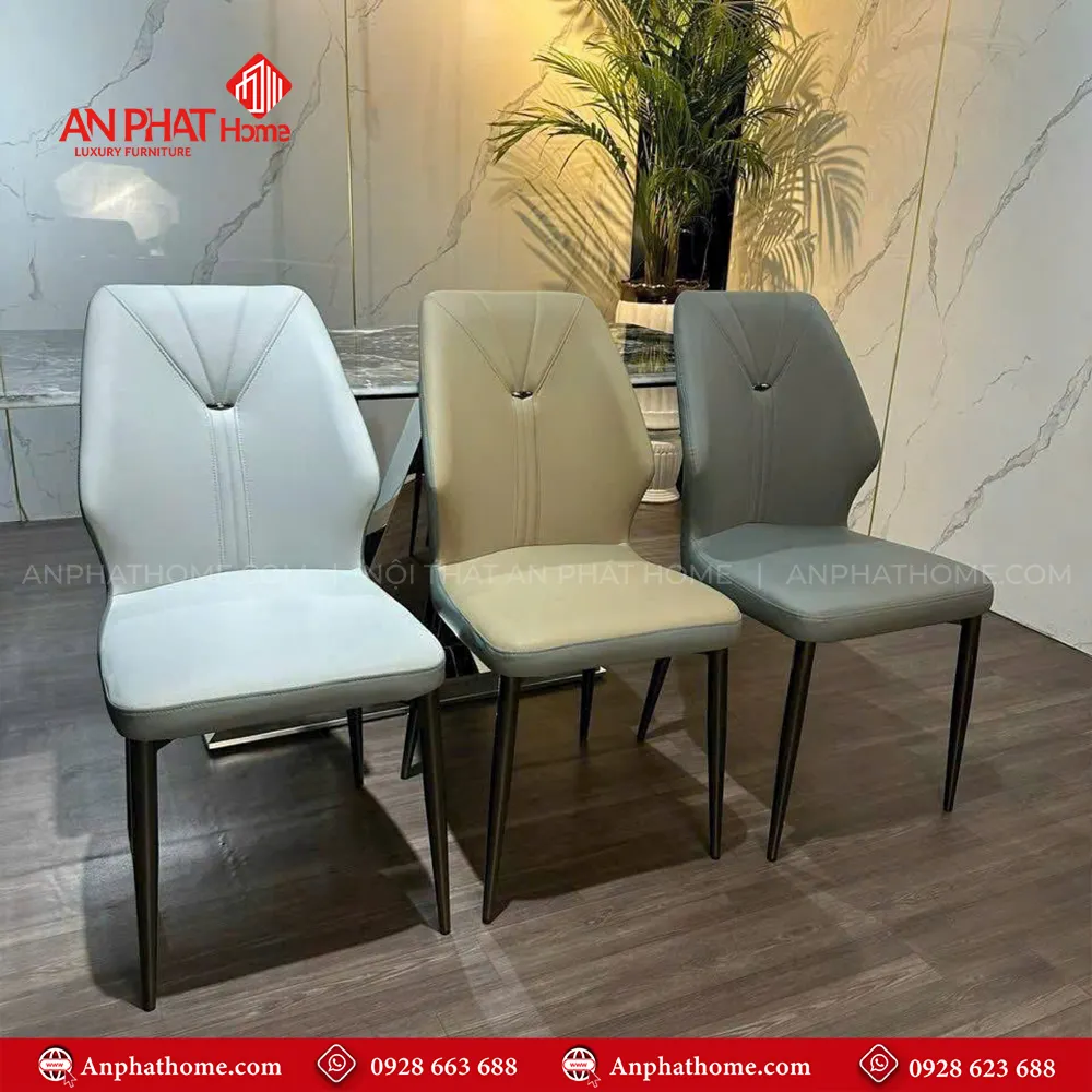 Bộ bàn ăn mặt đá chân inox 6 ghế nhập khẩu BA-2016 14 Ghế da thiết kế sang trọng, bọc da Microfiber cao cấp