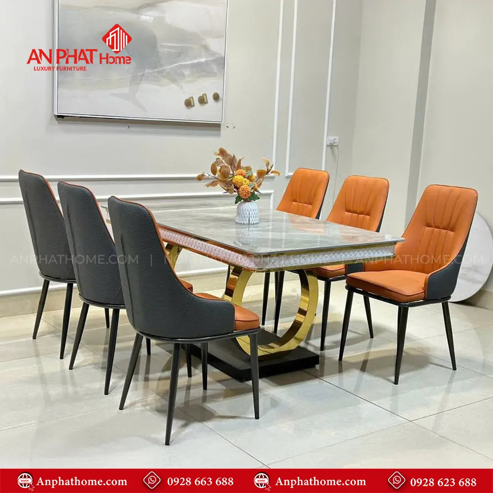 Bộ bàn ăn mặt đá kèm ghế da nhập khẩu BA-1938 10 Mẫu bàn ăn đẹp được lựa chọn nhiều thiết kế đơn giản hiện đại nhưng không kém phần sang trọng