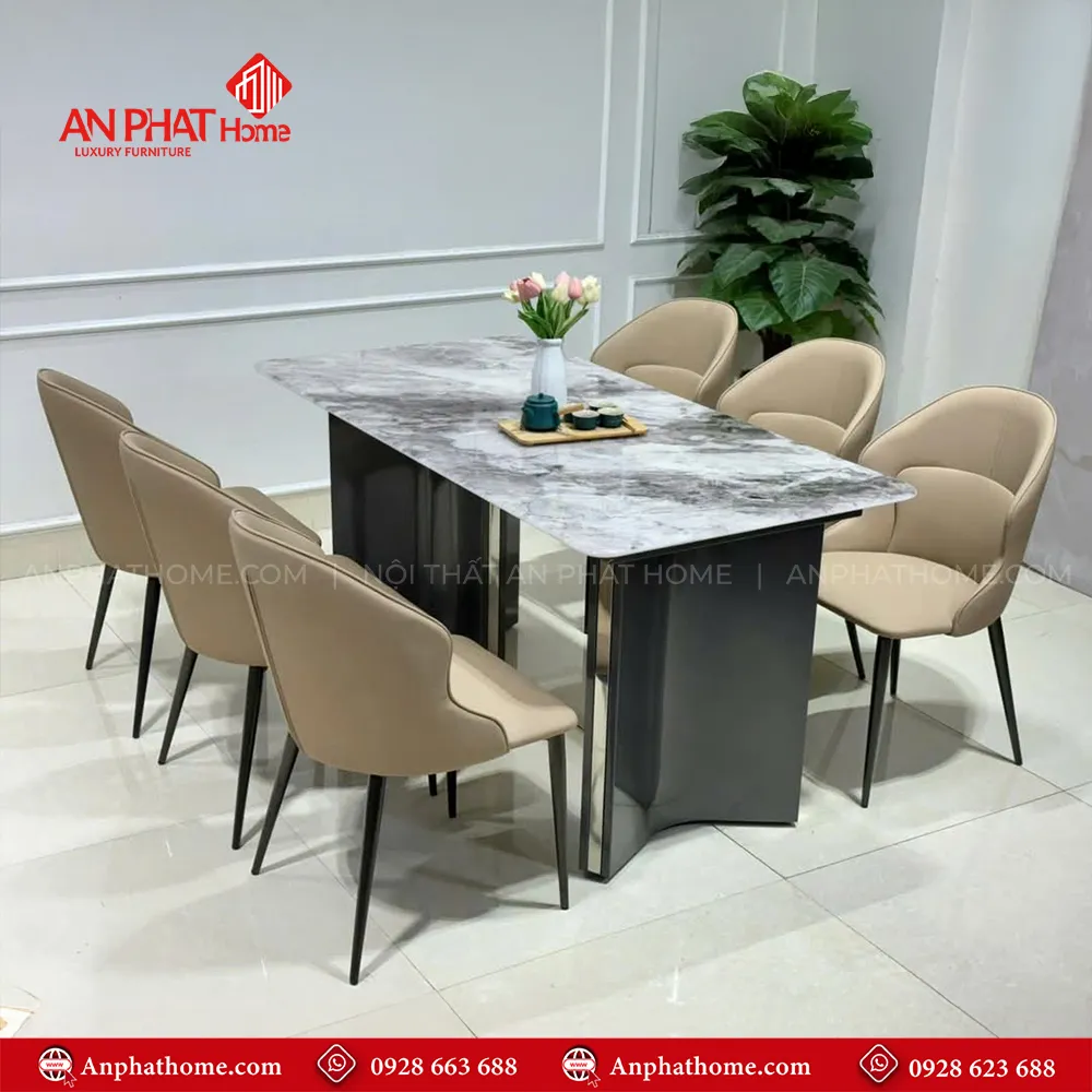 Bộ bàn ăn mặt đá nhập khẩu BA-1926 9 Bộ bàn ăn mặt đá nhập khẩu BA-1926