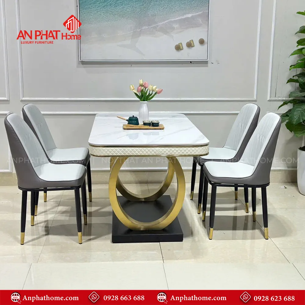 Bộ bàn ăn mặt đá sang trọng nhập khẩu BA-1936 9 Bộ bàn ăn mặt đá sang trọng nhập khẩu BA-1936