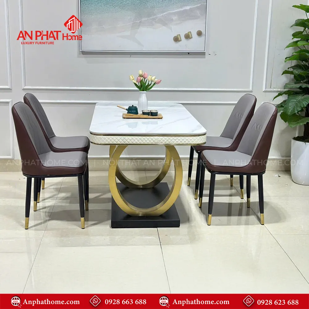 Bộ bàn ăn mặt đá sang trọng nhập khẩu BA-1936 11 Kích thước bàn đa dạng từ 1m20cm – 1m80cm phù hợp với hầu hết diện tích phòng ăn khác nhau