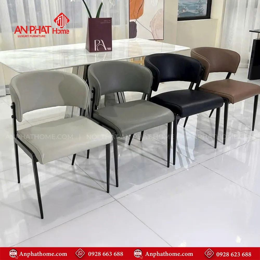 Bộ bàn ăn mặt đá thạch anh 6 ghế cao cấp nhập khẩu BA-2000 14 Ghế da thiết kế sang trọng, bọc da Microfiber cao cấp