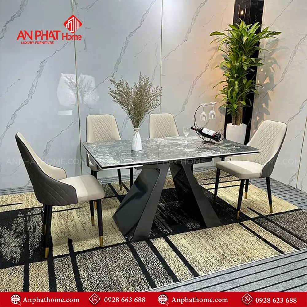 Bộ bàn ăn thông minh mặt đá nhập khẩu BA-2013 13 Ghế da cao cấp nhập khẩu với nhiều màu giúp khách hàng lựa chọn theo tông màu nội thất thiết kế sang trọng, bọc da Microfiber cao cấp