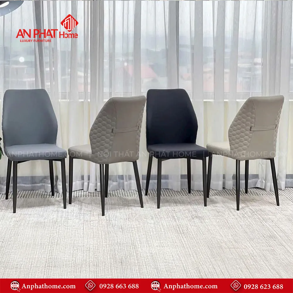 Bộ bàn ăn tròn mặt đá xoay 6 ghế nhập khẩu BA-2003 12 Ghế da thiết kế sang trọng, bọc da Microfiber cao cấp