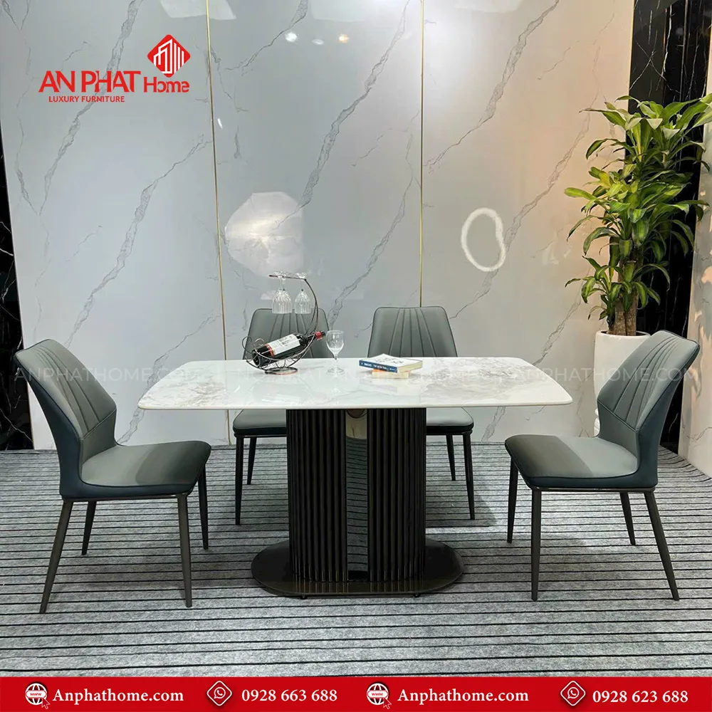Bộ bàn ghế ăn mặt đá cao cấp 4 ghế BA-1962 11 Bộ bàn ghế ăn mặt đá cao cấp 4 ghế BA-1962