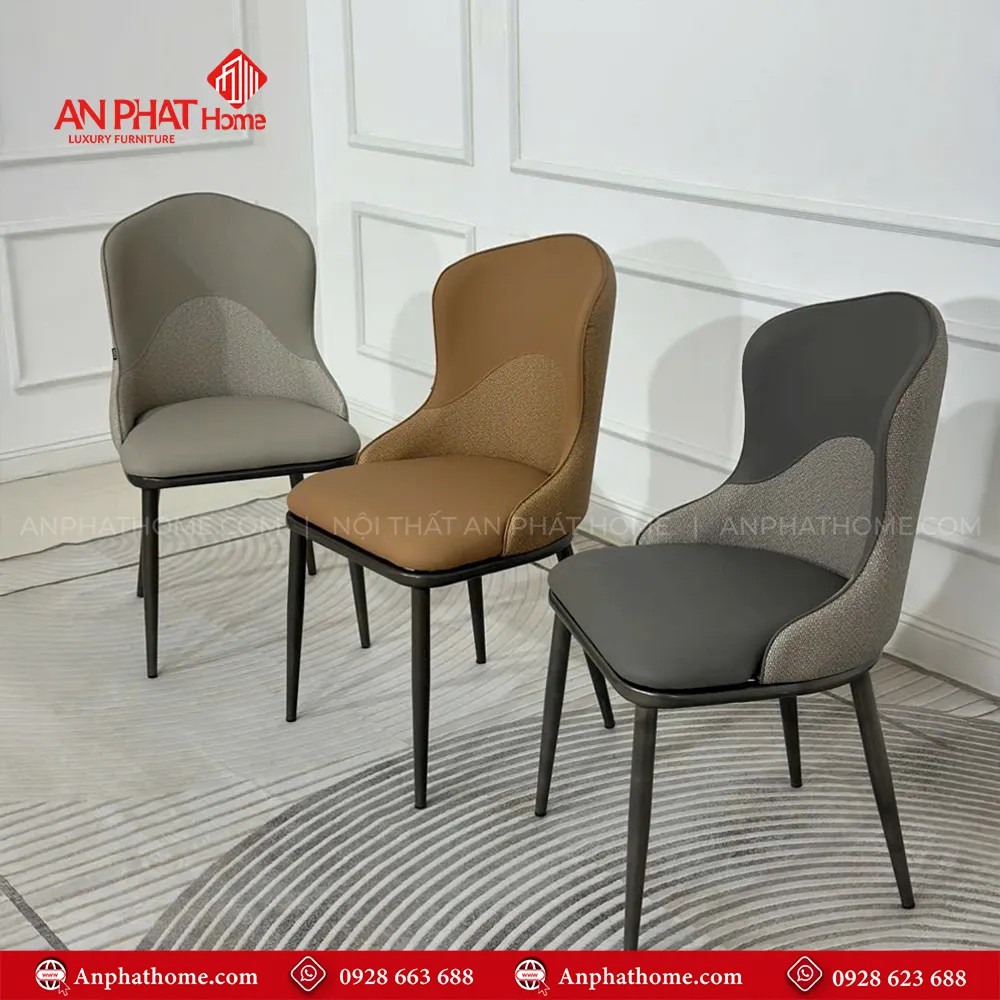 Bộ bàn ghế ăn mặt đá khung inox cao cấp BA-1944 14 Ghế da cao cấp nhập khẩu nguyên chiếc, 3 màu phù hợp với tất cả mọi không gian
