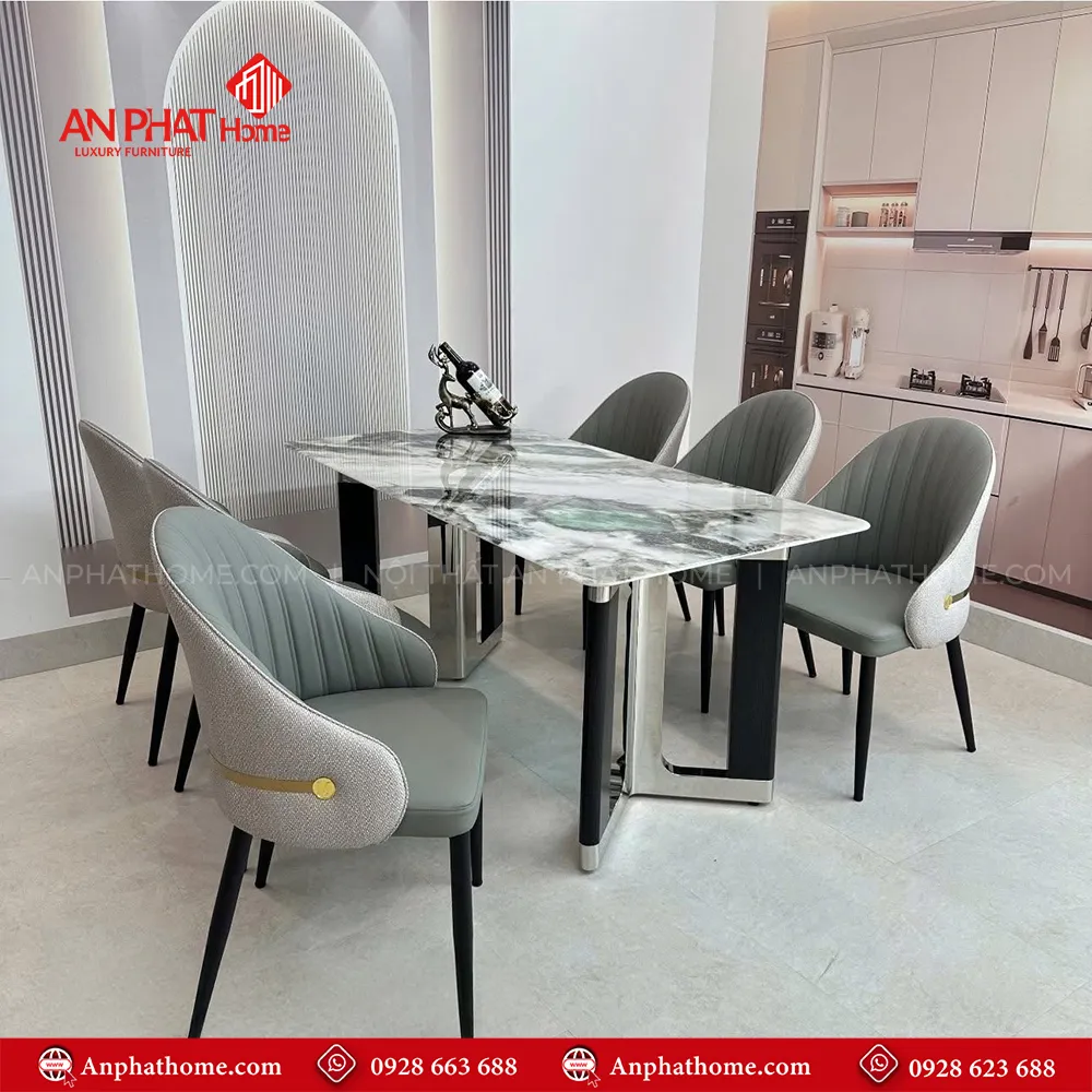 Bộ bàn ghế ăn thiết kế hiện đại sang trọng BA-1963 17 Kích thước mặt bàn đa dạng có thể ngồi từ 4 - 6 - 8 người thậm trí có thể nhiều hơn, quý khách có thể mua thêm ghế, và chọn kích thước mặt bàn phù hợp với nhu cầu