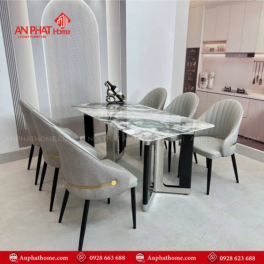 Bộ bàn ghế ăn thiết kế hiện đại sang trọng BA-1963 13 Bộ bàn ghế ăn thiết kế hiện đại sang trọng BA-1963