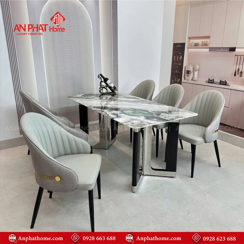 Bộ bàn ghế ăn thiết kế hiện đại sang trọng BA-1963 16 Kiểu dáng hiện đại, sang trọng phù hợp với mọi không gian