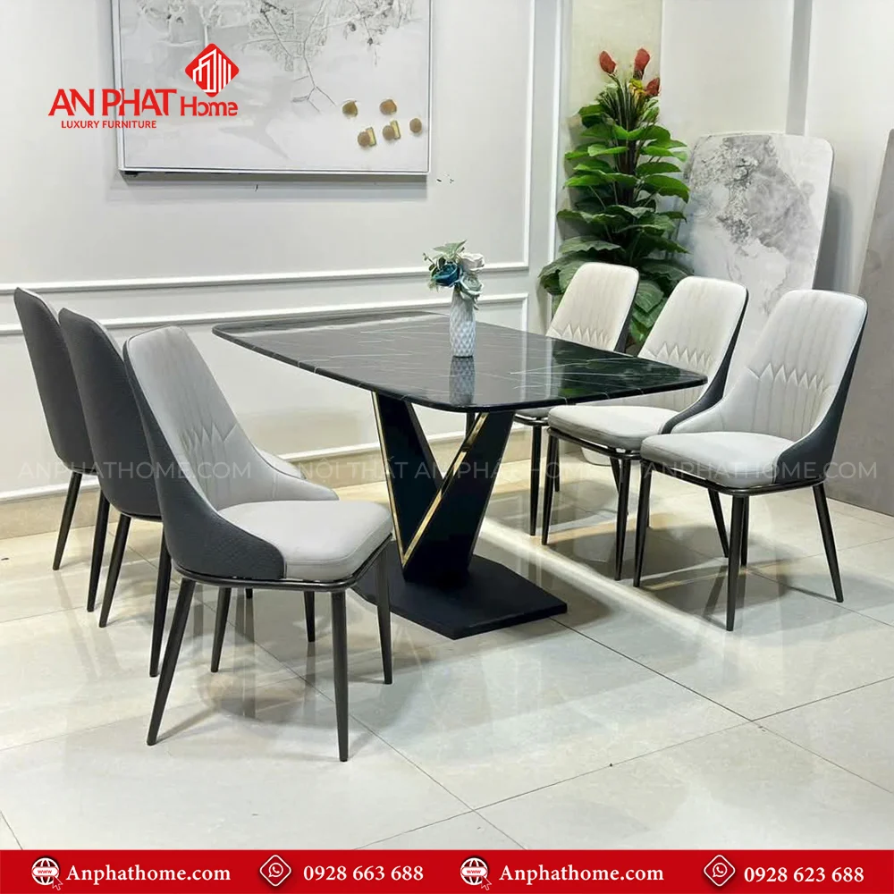 Bộ bàn ghế ăn hiện đại BA-1943 11 Bộ bàn ăn BA-1943 có kích thước mặt bàn đa dạng từ dài 1m20 - 1m80 có thể ngồi từ 4 - 8 người tùy từng không gian
