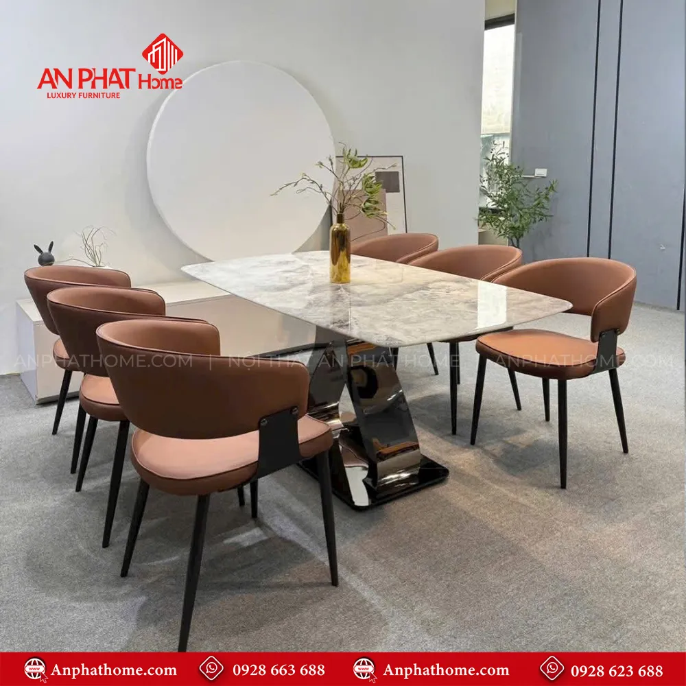 Bộ bàn mặt đá 6 ghế nhập khẩu BA-1956 11 Bộ bàn mặt đá 6 ghế nhập khẩu BA-1956