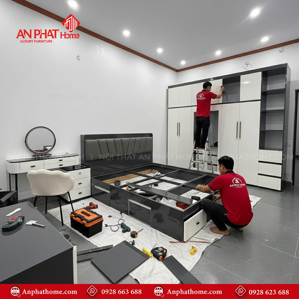 Combo Giường Tủ Bàn Trang Điểm CB-21 6 Combo giường tủ bàn trang điểm gỗ công nghiệp