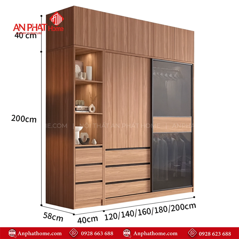 Combo Phòng Ngủ Đẹp CB-69 25 Tủ quần áo đơn giản mà đẹp thiết kế theo yêu cầu