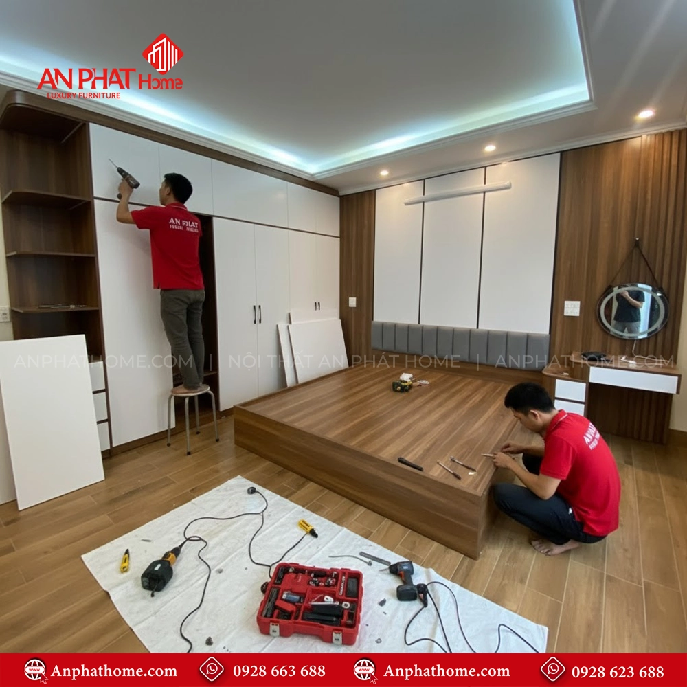 Combo Phòng Ngủ Gỗ Công Nghiệp CB-13 6 Combo giường tủ hiện đại