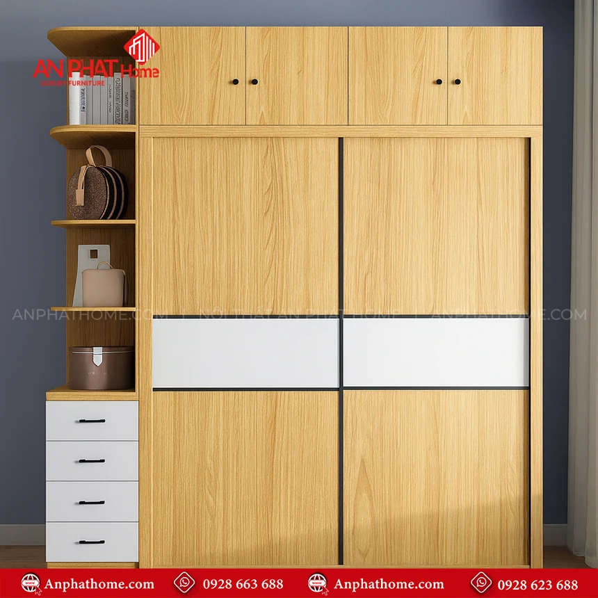 Combo Phòng Ngủ Hiện Đại CB-68 24 Tủ đựng quần áo bằng gỗ công nghiệp