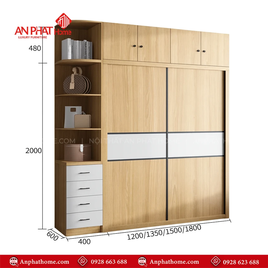 Combo Phòng Ngủ Hiện Đại CB-68 25 Mẫu tủ quần áo cánh lùa