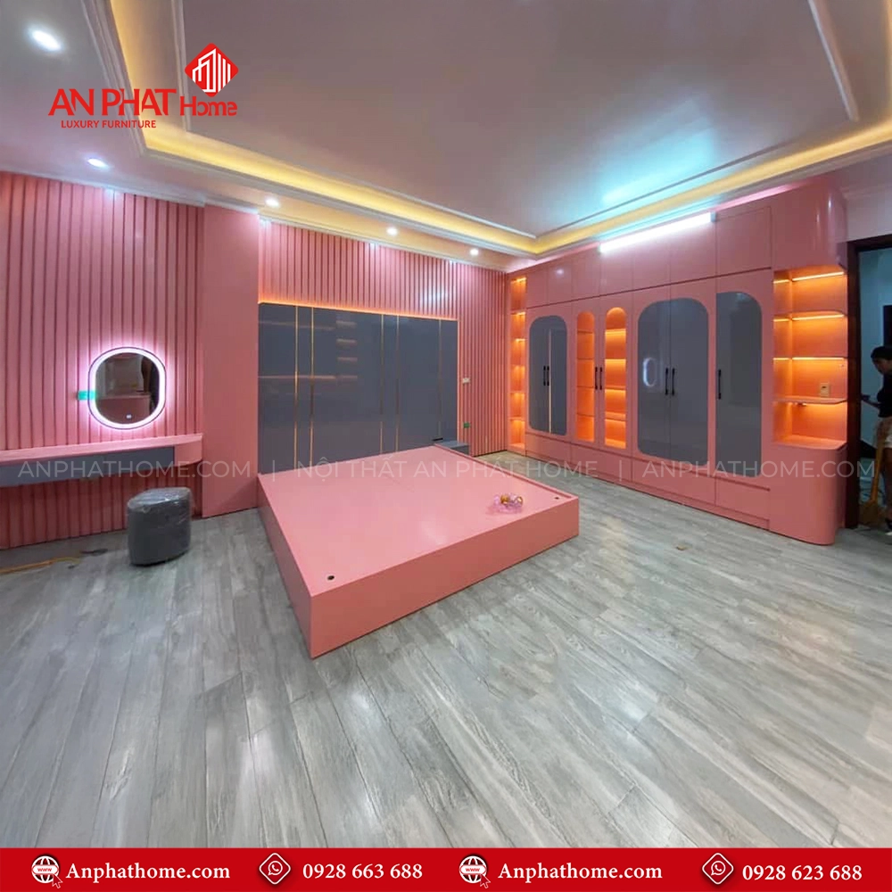 Combo Phòng Ngủ Màu Hồng Con Gái CB-63 An Phát Home