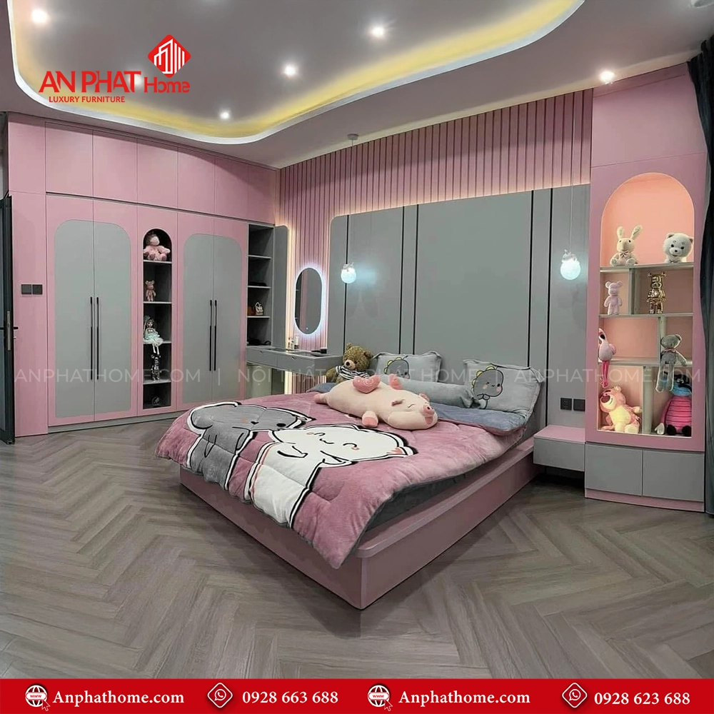 Combo Phòng Ngủ Nữ Tính CB-60 7 Combo Phòng Ngủ Nữ Tính CB-60 An Phát Home