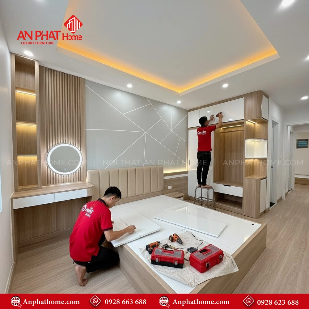 Combo Phòng Ngủ Tông Màu Sáng CB-15 8 Combo nội thất phòng ngủ giá rẻ