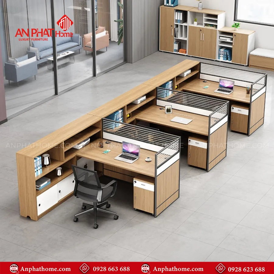 Cụm Bàn Làm Việc Hiện Đại Gỗ MDF B-2872 13 Cụm Bàn Làm Việc Hiện Đại Gỗ MDF B-2872 An Phát Home