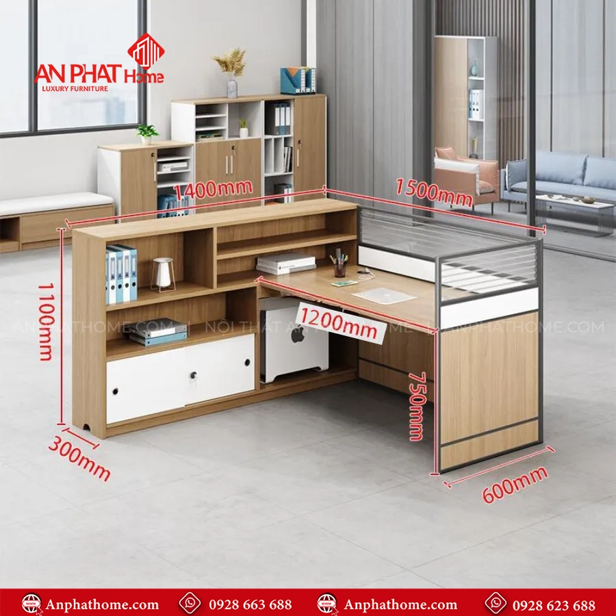 Cụm Bàn Làm Việc Hiện Đại Gỗ MDF B-2872 18 Cum Ban Lam Viec Hien Dai Go MDF B 2872 7