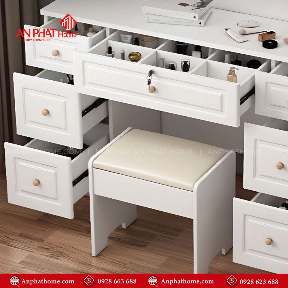 Mẫu Bàn Trang Điểm Đẹp B-2841 9 Thiết kế nhiều ngăn tiện dụng
