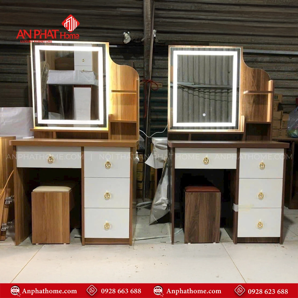 Mẫu Bàn Trang Điểm Đẹp Gỗ MDF B-2858 3 Mẫu Bàn Trang Điểm Đẹp Gỗ MDF B-2858 An Phát Home