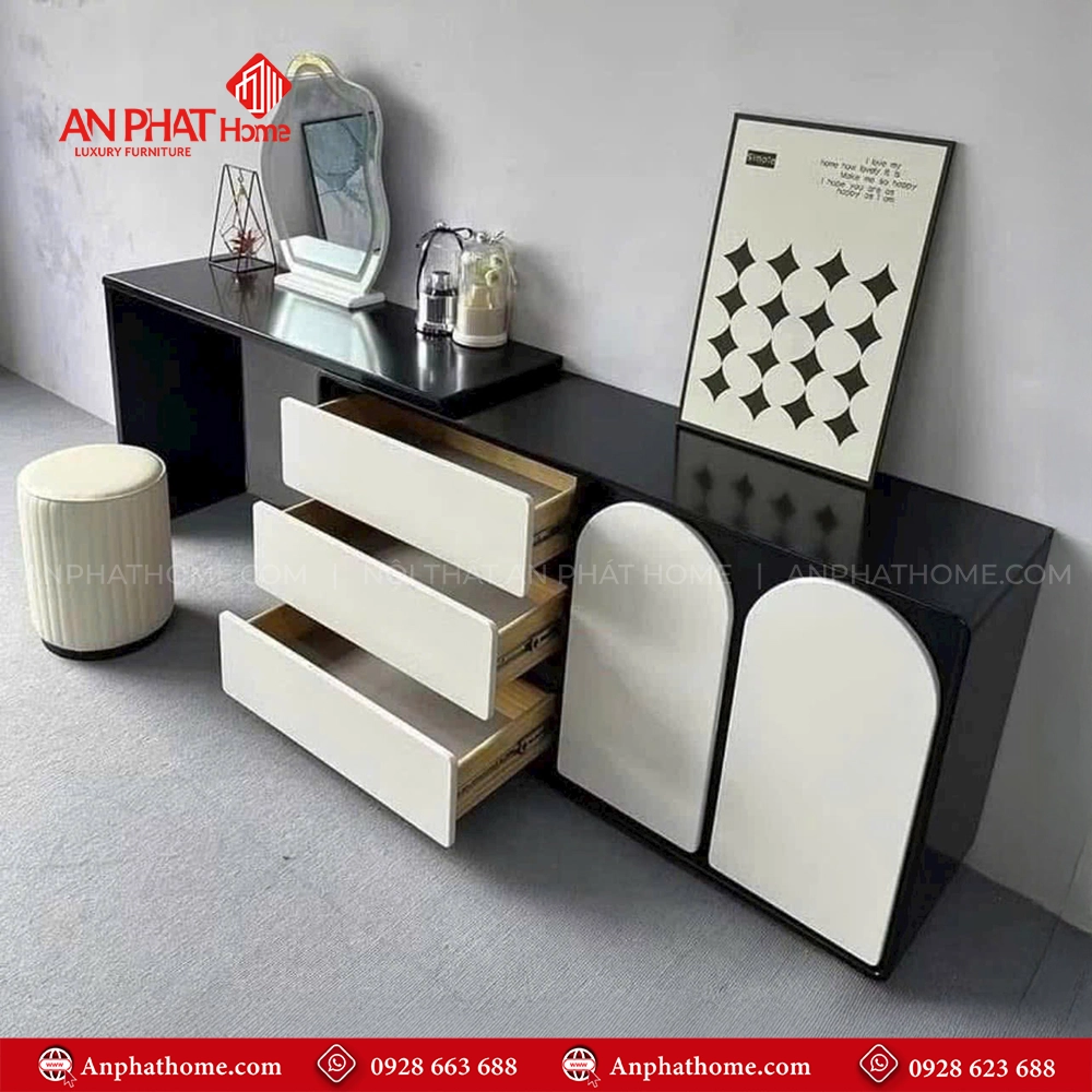 Mẫu Bàn Trang Điểm Đẹp Thiết Kế Sang Trọng B-2848 6 Mẫu bàn trang điểm kết hợp tủ kệ trang trí