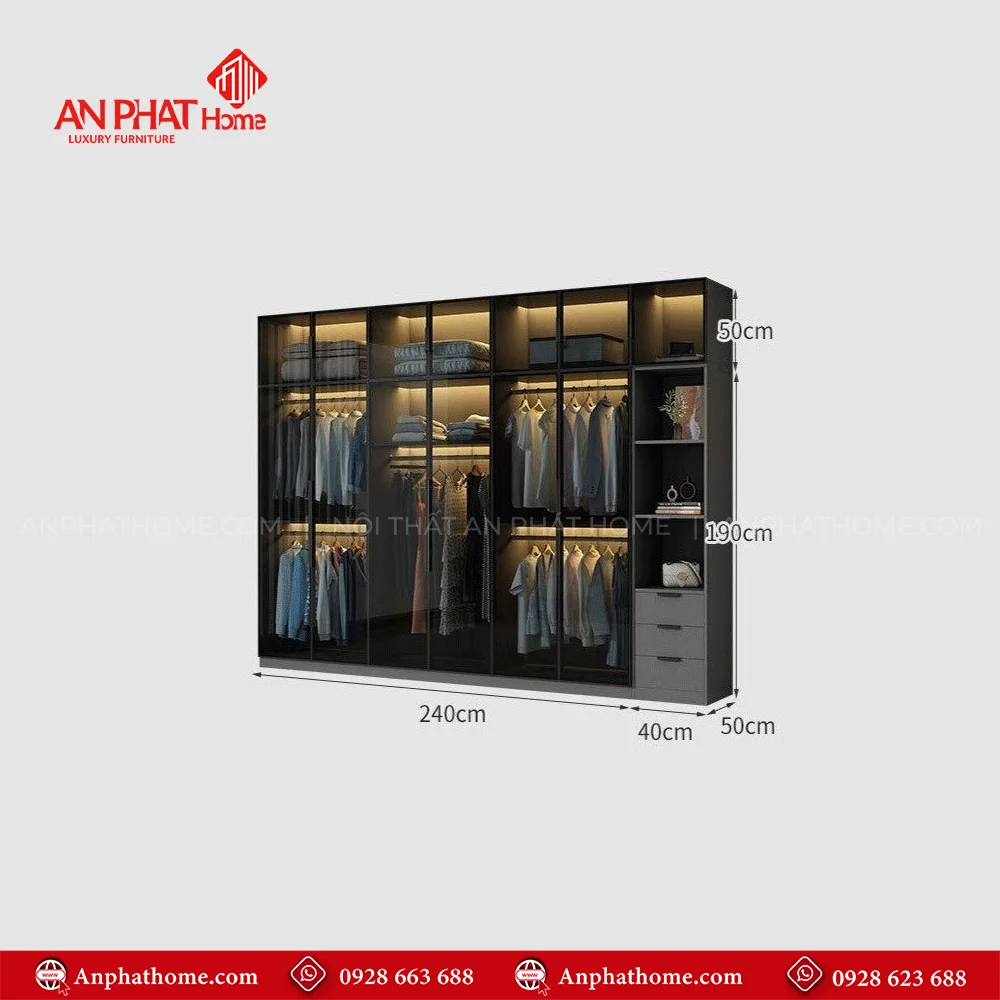 Tủ Áo Cánh Kính Cao Cấp TA-502 18 Tủ quần áo đơn giản mà đẹp