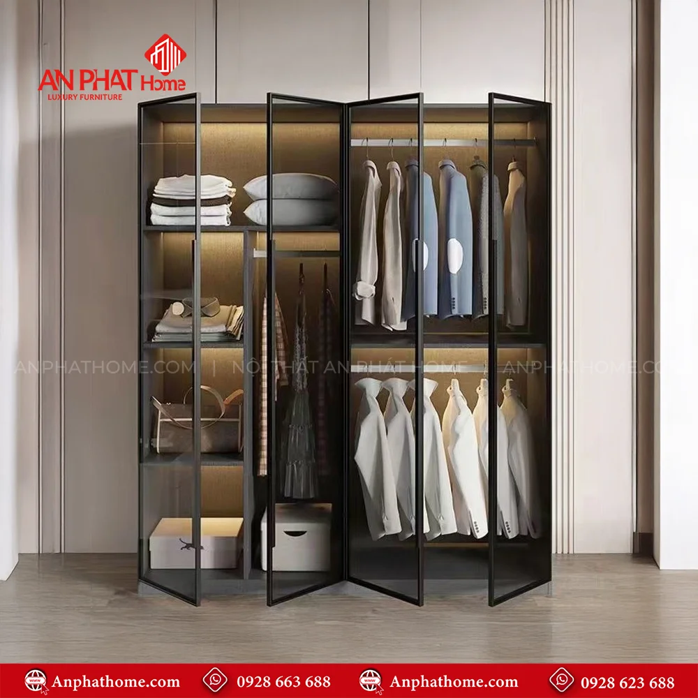 Tủ Áo Cánh Kính Cao Cấp TA-502 19 Thiết kế tủ quần áo cho phòng ngủ nhỏ