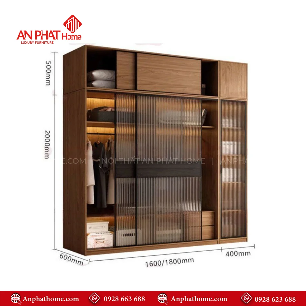 Tủ Áo Cánh Kính Cao Cấp TA-510 17 Tủ nhựa dụng quần áo người lớn 2 cánh