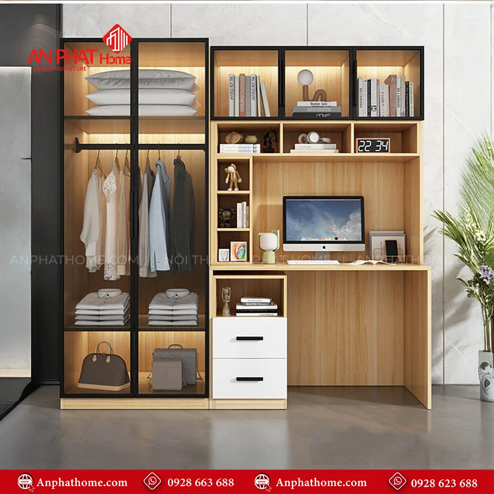 Tủ Áo Cánh Kính Đa Năng TA-593 18 Tủ đựng quần áo cánh kính hiện đại