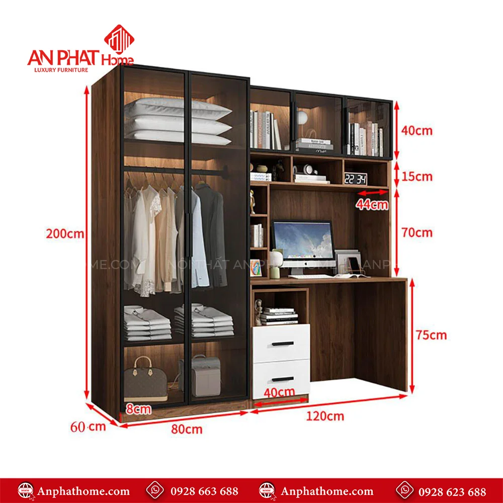 Tủ Áo Cánh Kính Đa Năng TA-593 20 Tu Ao Canh Kinh Da Nang TA 593 7