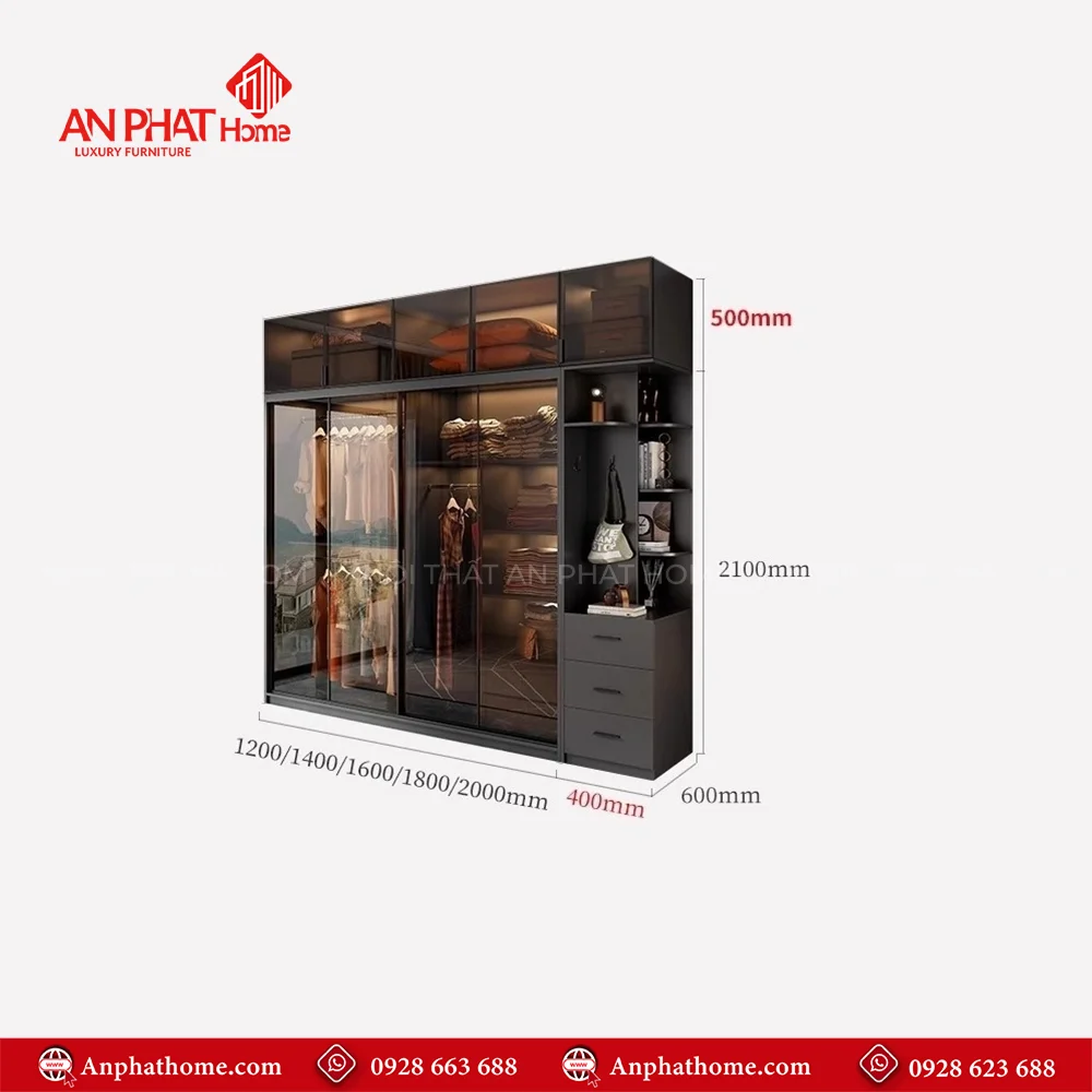 Tủ Áo Cánh Kính Hiện Đại TA-508 18 mẫu tủ quần áo trong phòng ngủ hiện đại đẹp