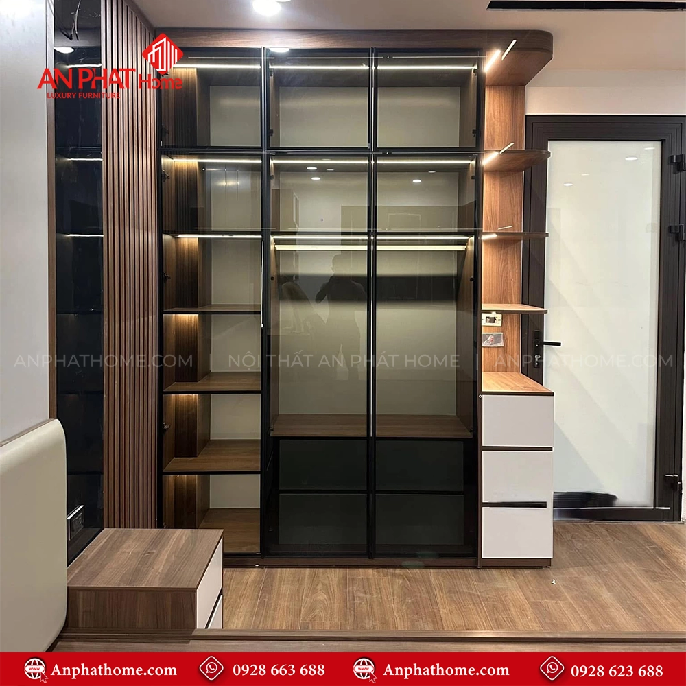 Tủ Áo Cánh Kính Hiện Đại TA-518 7 Tủ Áo Cánh Kính Hiện Đại TA-518 An Phát