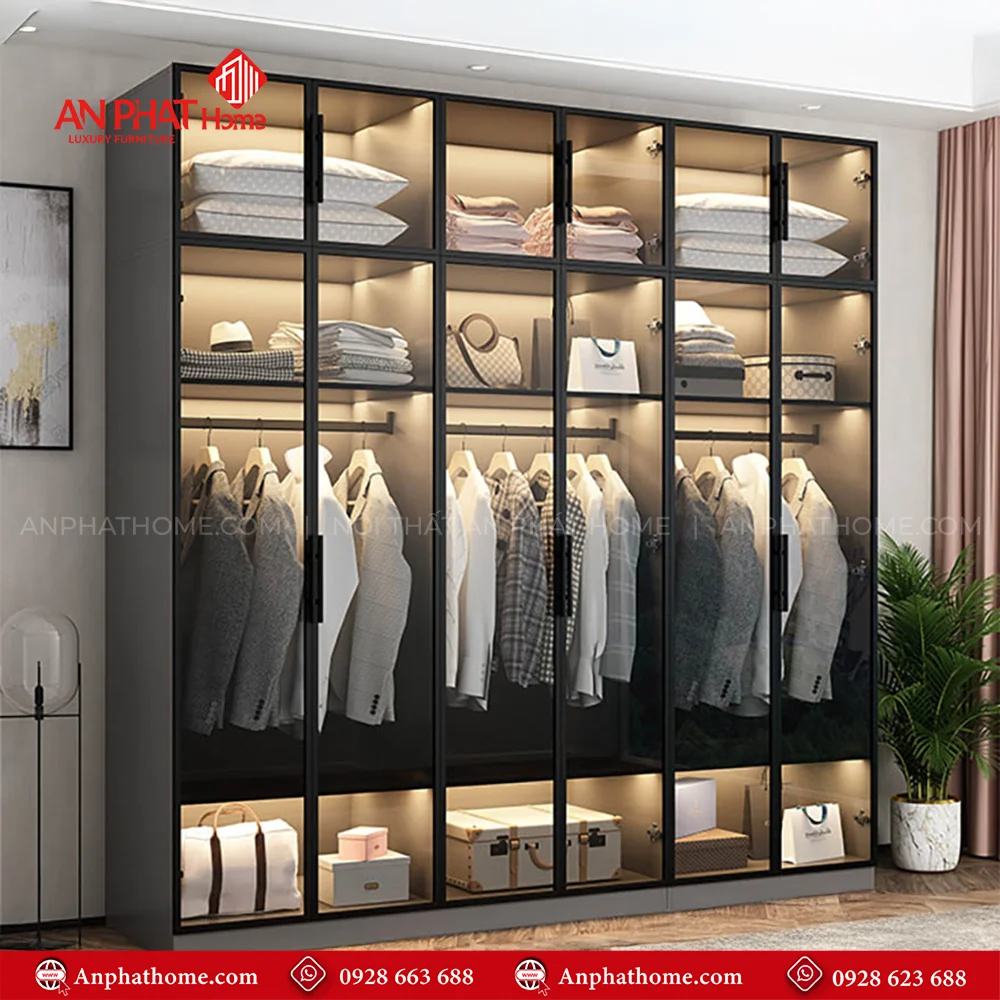 Tủ Áo Cánh Kính Hiện Đại TA-596 9 Tủ Áo Cánh Kính Hiện Đại TA-596 An Phát
