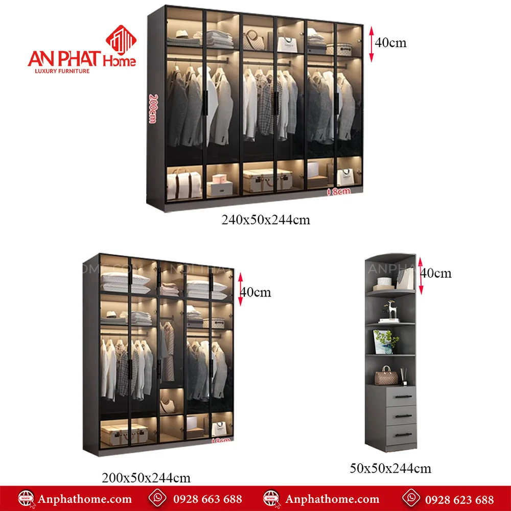 Tủ Áo Cánh Kính Hiện Đại TA-596 12 Mẫu tủ quần áo giá rẻ Hà Nội, HCM, Hải Phòng