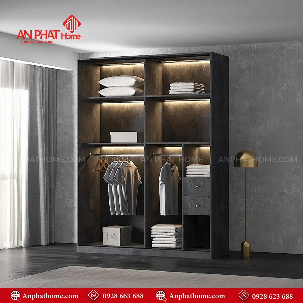 Tủ Áo Cánh Kính Sang Trọng TA-507 17 Thiết kế tủ quần áo cánh lùa