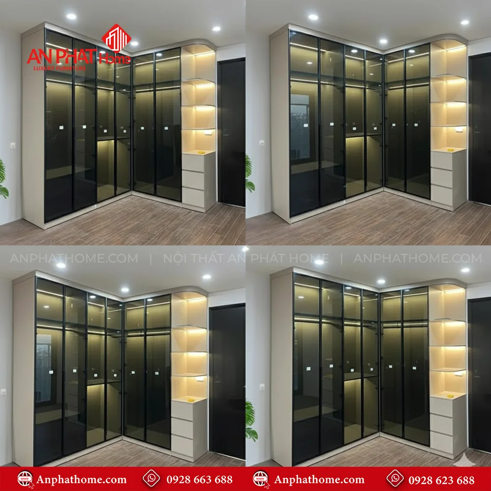 Tủ Áo Cánh Kính Sang Trọng TA-511 9 Thiết kế tủ quần áo thông minh hiện đại