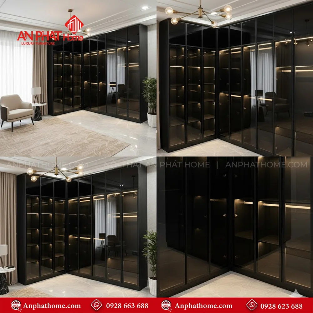 Tủ Áo Cánh Kính Sang Trọng TA-546 6 Mẫu tủ quần áo nhựa đẹp hiện đại chữ L